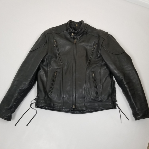 Unik Ultra Leather Moto Jacket Thinsulate Lining Tag Size 46